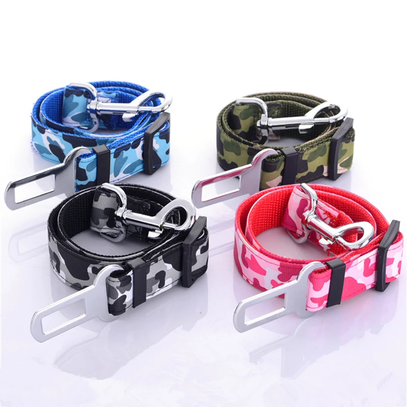 

Adjustable Pet Cat Dog Car Safety Seat Belt Harness Vehicle Seat belt Lead Leash for police dog camouflage color fashion