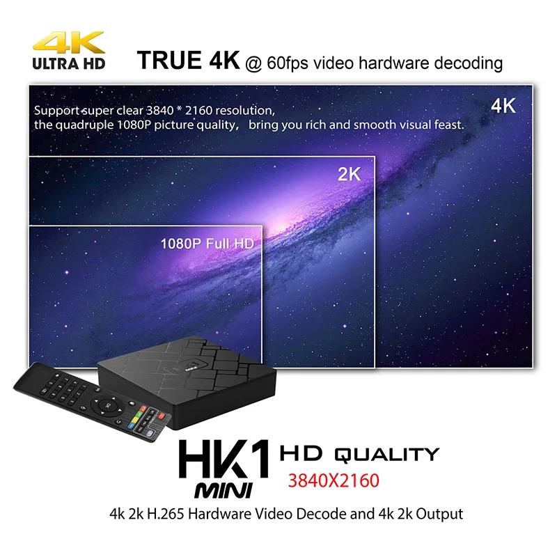 XGODY HK1 Мини Смарт ТВ коробка Android 8 1 RK3229 четырехъядерный 2G + 16G телеприставка WIFI 2 4G
