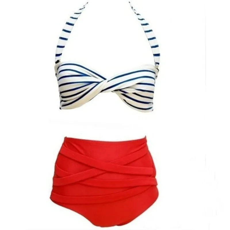 2017 Рокабилли Dot Винтаж Купальник Сексуальная Высокая Талия Bikinis Набор Push Up