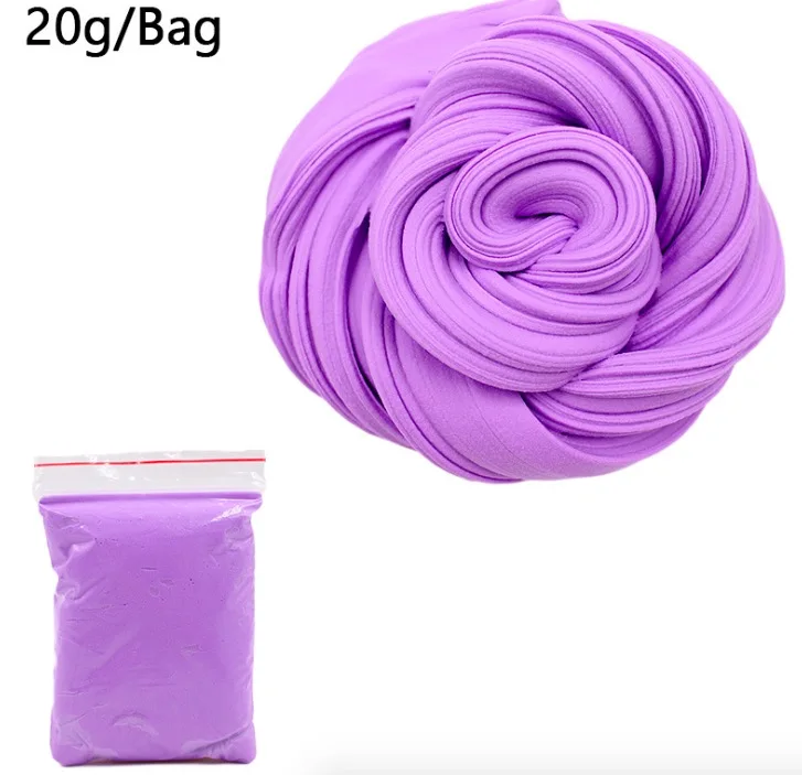 light purple Красочная пушистая слизь, Ароматизированная, для снятия стресса, без боры, детская игрушка, антистресс, слизь, хлопок, глина для удаления грязи, игрушка, пластилин - Цвет: light purple