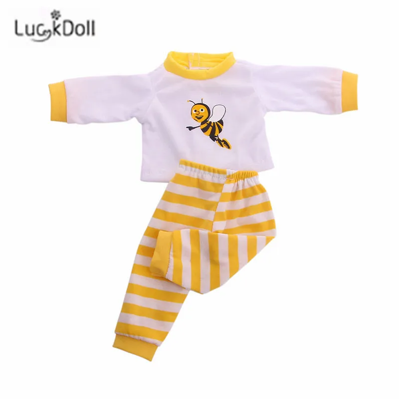 LUCKDOLL модные новые летние Повседневное милых пижам для 43 см для ухода за ребенком для мам куклы или 18-дюймовые куклы аксессуары лучший подарок