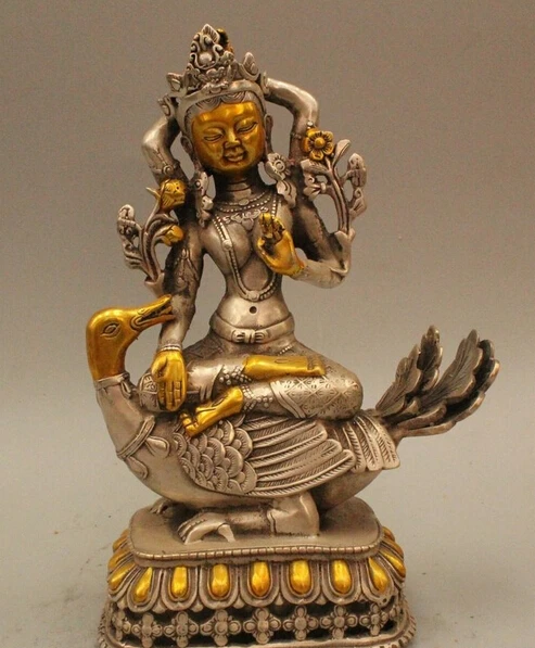 SCY Подробная информация о 8 &quotКитай Тибетский буддизм серебряное позолоченное