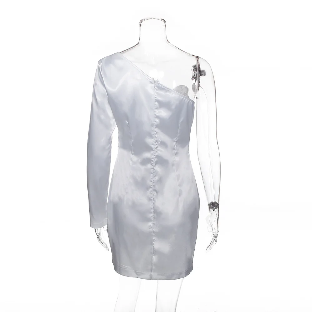 2019 новое летнее женское платье на одно плечо вечернее в стиле знаменитостей