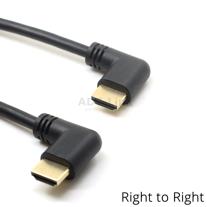 Левый и правый угловой HDMI 2 0 папа к левый локоть мужской удлинитель 15 см 50 1 м в Угловой кабель 4K * 2K @ 60