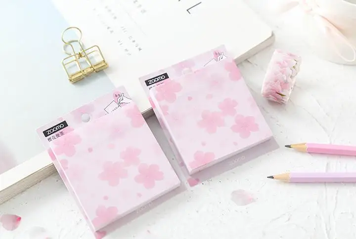 1 шт. Kawaii японский сакура палочка Примечания самоклеющиеся липкие заметки милые блокноты размещенные блокноты наклейки бумага