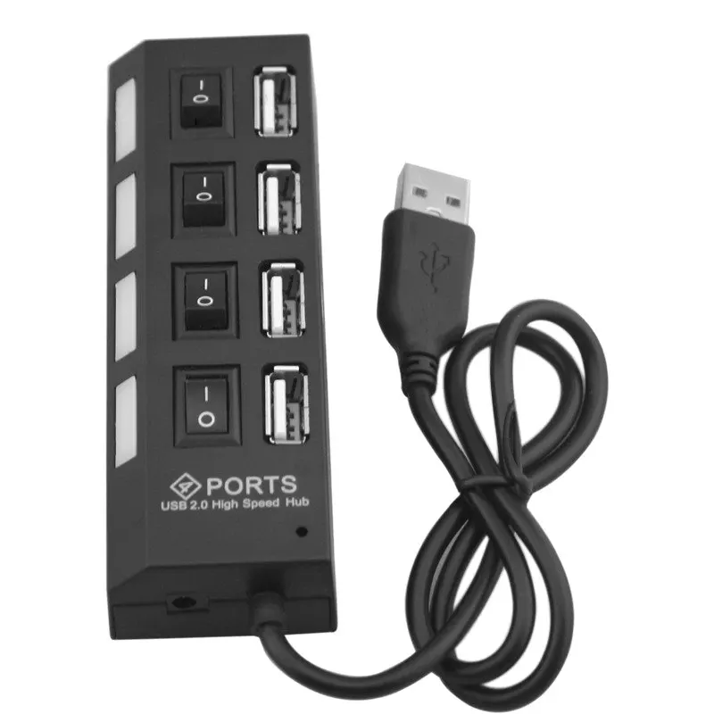 Effelong мини высокой Скорость USB 2.0 4 Порты Зарядное устройство Портативный 480 Мбит/с