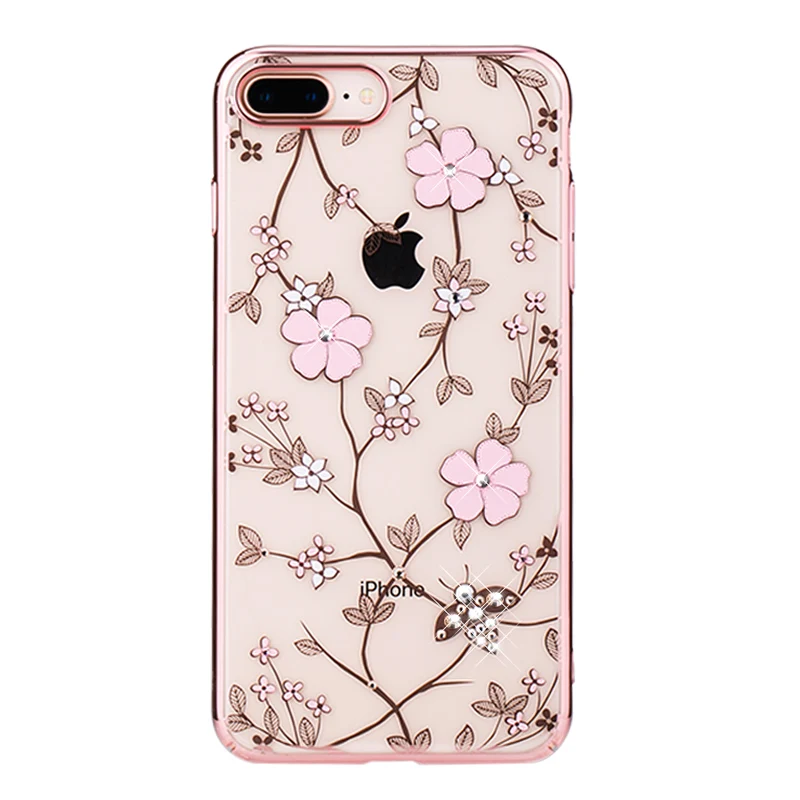 KAVARO чехол для iPhone 7 8 Plus кристаллами от Swarovski Diamond ПК покрытием пчелы цветок крышка