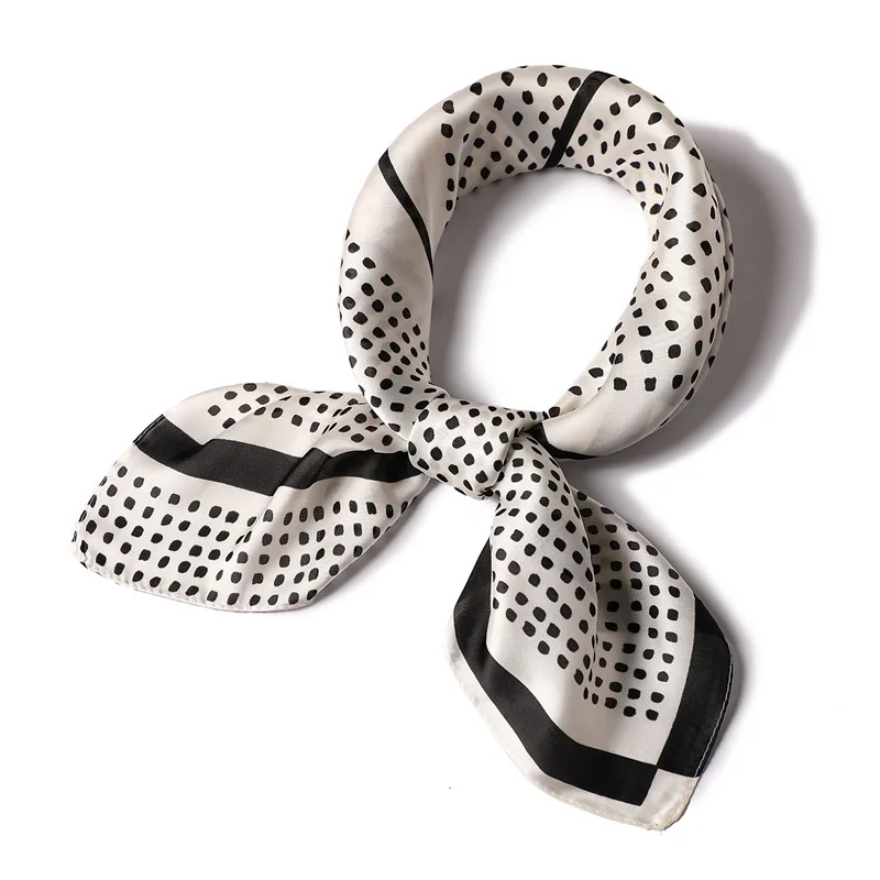 2019 женский квадратный шелковый шарф в горошек с принтом летние шали бандана