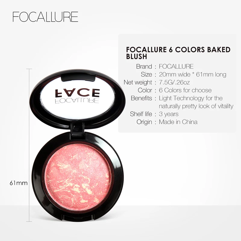 FOCALLURE Макияж Румяна косметическая пудра для лица Bronzer Косметическая натуральная