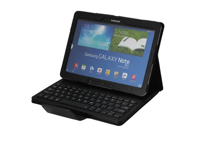 Съемный Беспроводной Bluetooth клавиатура+ кожаный чехол с подставкой для samsung Galaxy Note 10,1 P600 чехол для планшета Клавиатура Teclado Bluetooth