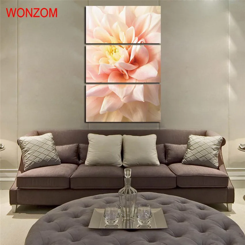 WONZOM HD Печатные элегантные цветочные настенные фотографии обрамленные