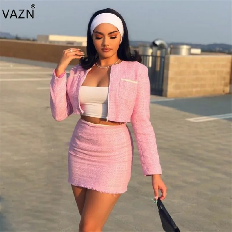Женский комплект из 2 предметов VAZN однотонный мини комбинезон с круглым вырезом и