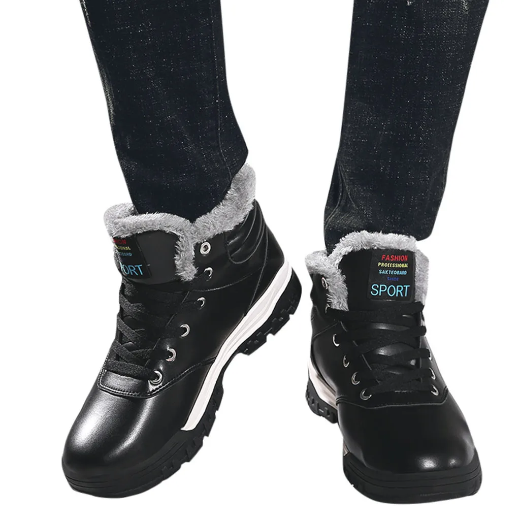 2019 Men's winter Spring Boots Snow boots Fashion Leisure Men Working Shoes Round Head Keep Warm Non-Slip Wear resistant | Обувь