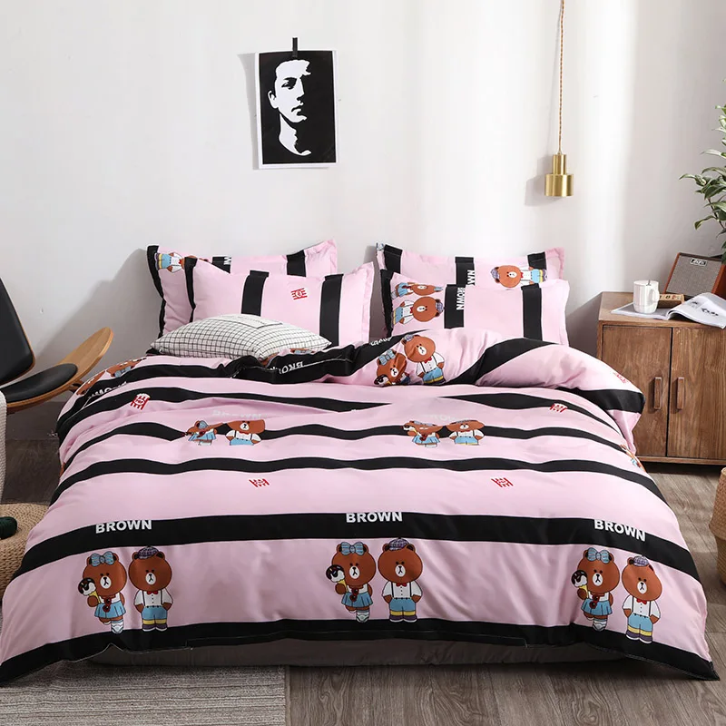 color4 Dreamort Комплект постельного белья с леопардовым принтом в пасторальном стиле, 3 или 4 шт., Комплект постельного белья для близнецов, полный комплект постельного белья, простыня+ пододеяльник+ наволочка - Цвет: color4