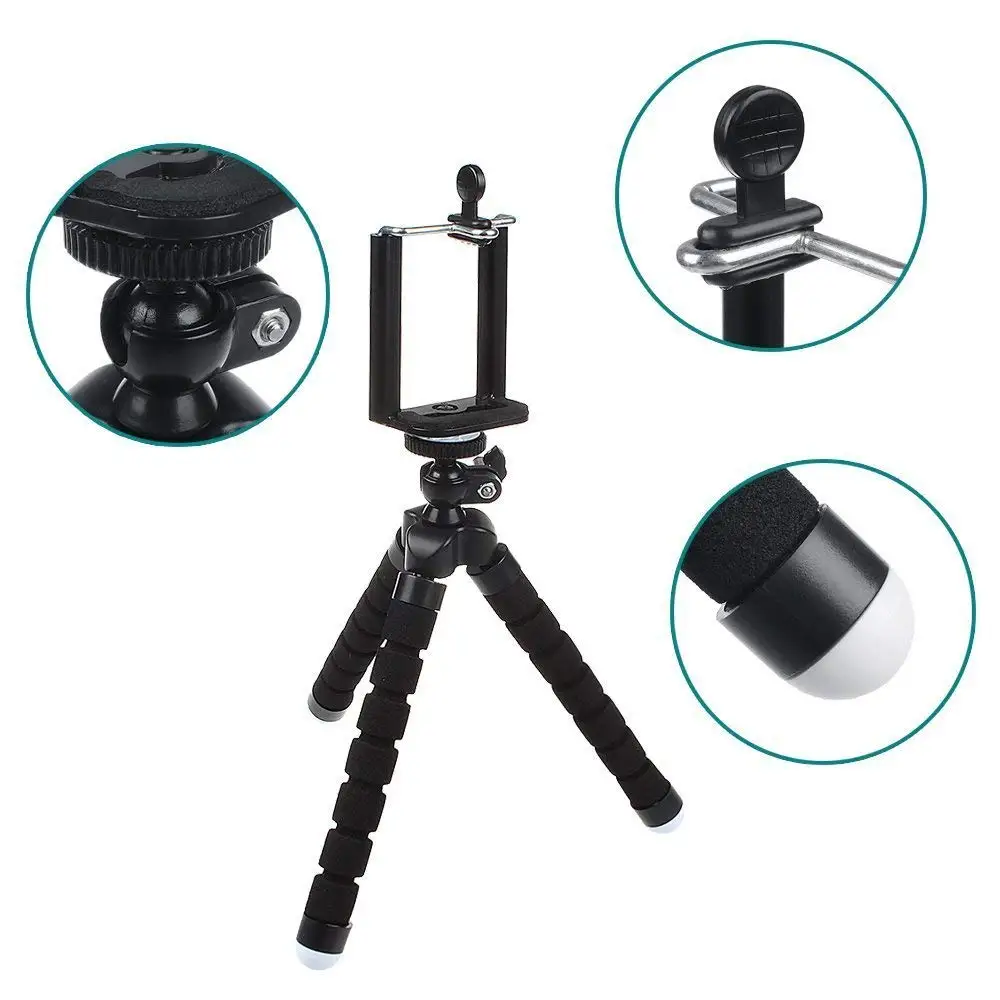 JCKEL Мини Гибкий губчатый штатив Осьминог для iPhone Xiaomi Huawei смартфон Штатив для Gopro камера аксессуар с зажимом для телефона