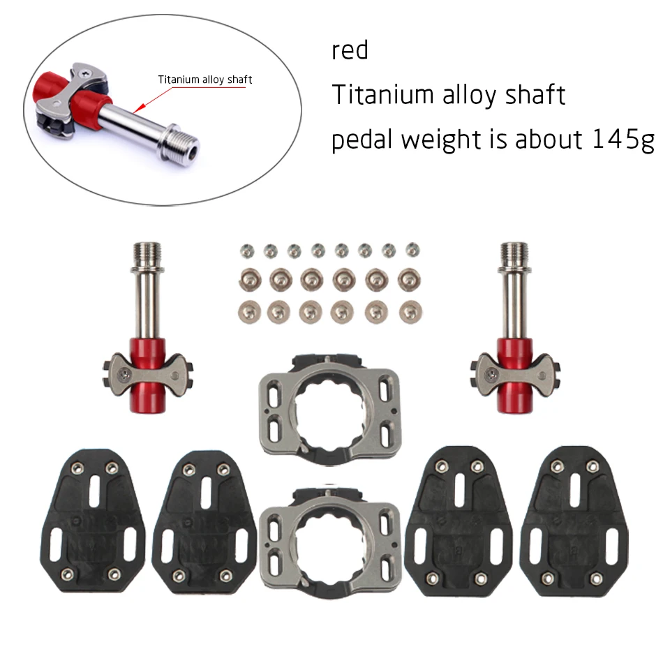 red Titanium axis Neue 204 г Titan Legierung Achse Road Fahrrad Pedale ультра-личт замок педаль rennrad авто-замок мех SpeedPlay педаль - Цвет: red Titanium axis