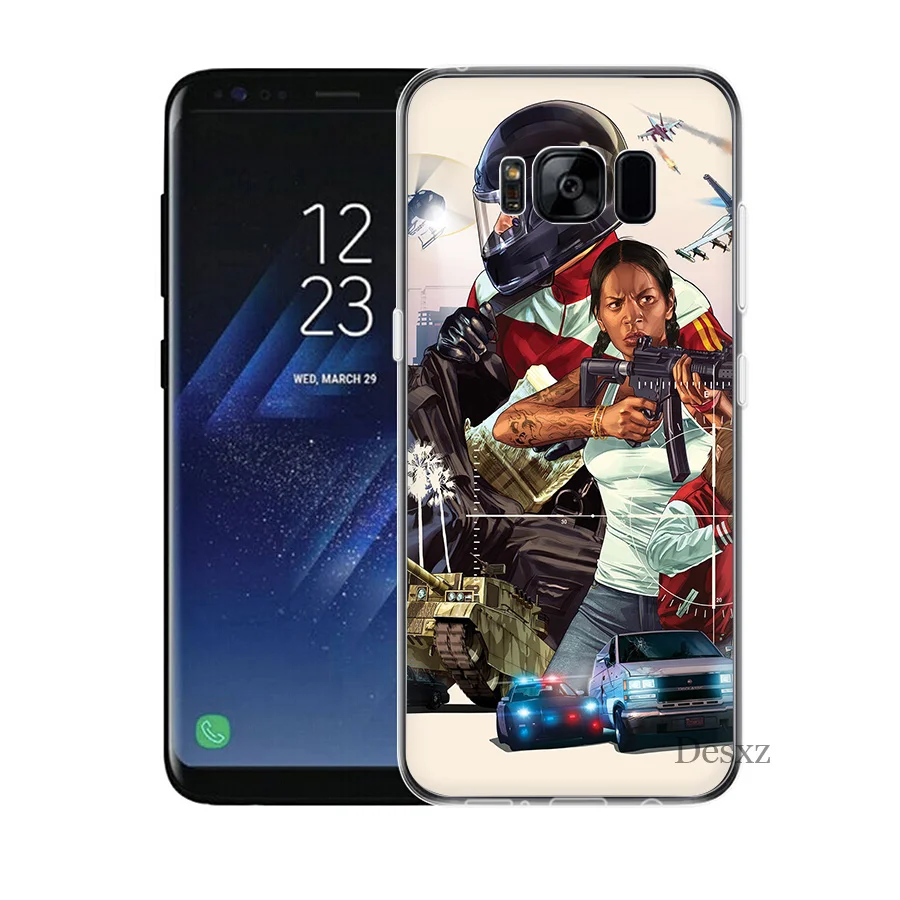 Чехол для телефона Samsung A10 A20 A30 A40 A50 A51 A60 A70 A71 A81 A91 A9 A7 A5 A6 A8 Plus rockstar gta 5 Grand Theft Жесткий