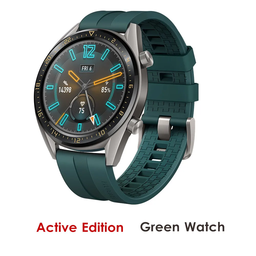 ActiveEdition Green HUAWEI часы GT Смарт часы AMOLED мониторинг сердечного ритма 5 атм водонепроницаемый gps NFC Bluetooth Спорт на открытом воздухе Smartwatch - Цвет: ActiveEdition Green