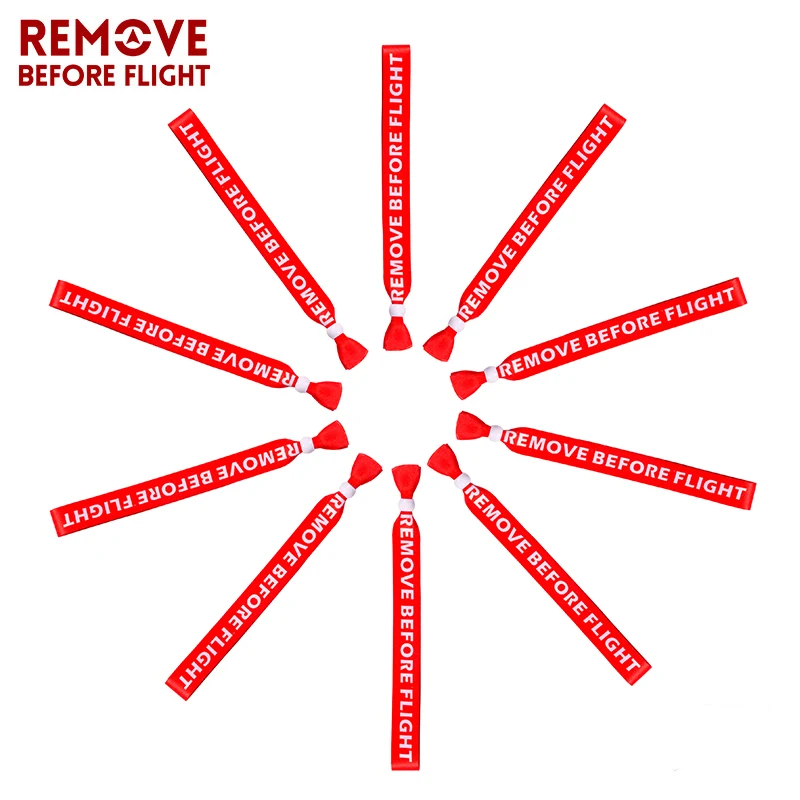 1 шт. одноразовый красный браслет из полиэстера с надписью Remove Before Flight |