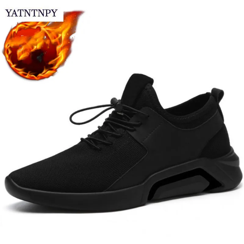 YATNTNPY Casual sports men's boots winter with fur cheap warm snow work shoes fashion rubber | Обувь