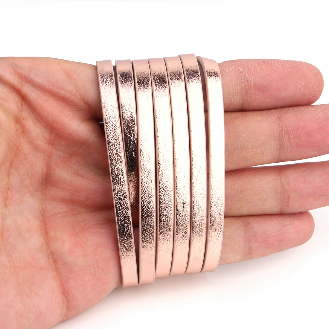 Rose Gold XCHARMS 1 метр x 5 мм плоский шнур из искусственной кожи матовая поверхность Веревка Ювелирные изделия фурнитура аксессуары материалы для изготовления ювелирных изделий для браслета - Цвет: Rose Gold