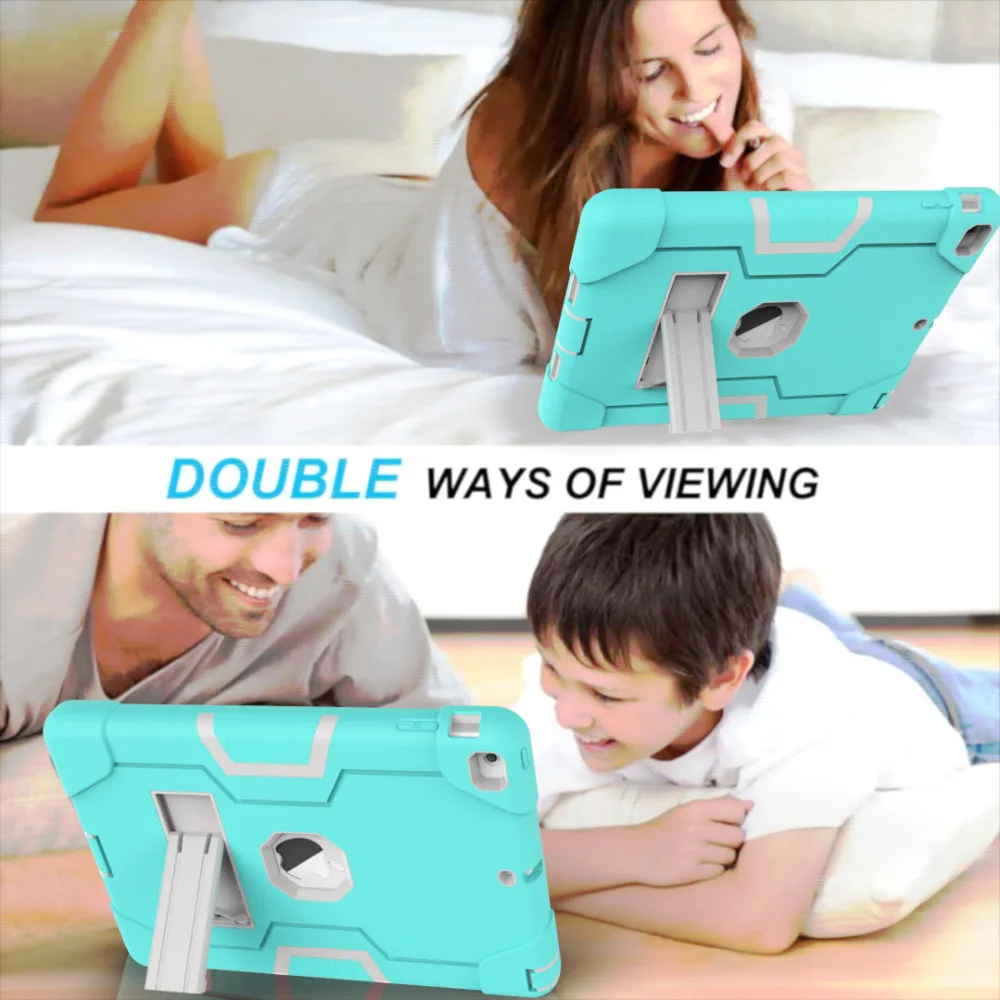 Мягкий силиконовый + поликарбонатный противоударный чехол для Apple iPad Air детский