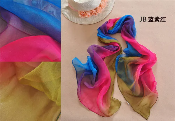 Длинная шифон градиент шелк шарф для женщины весна осень 160 * 50 см|silk scarf dying|silk winesilk