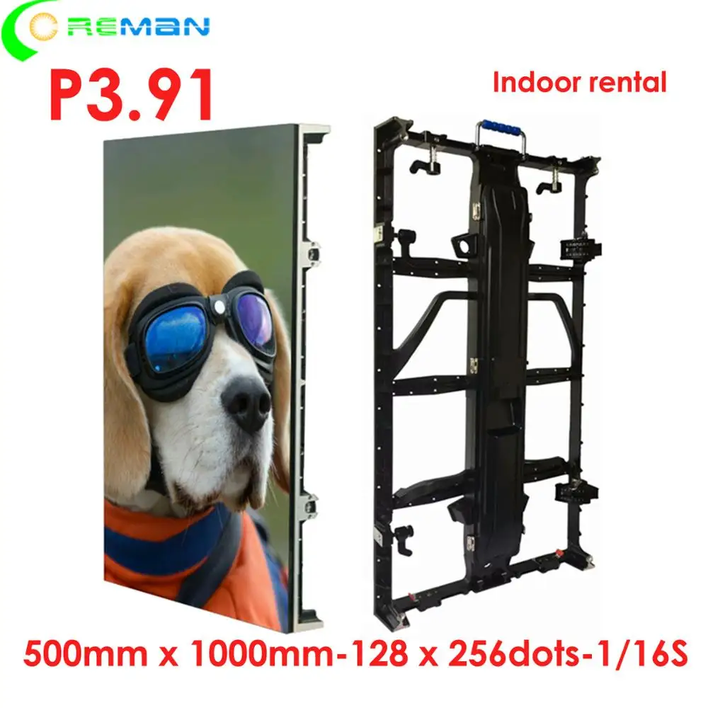 Good effect P3.91 P4.81 led sign board display inches 128*256 dots matix cabinet advertising video wall rental | Электронные