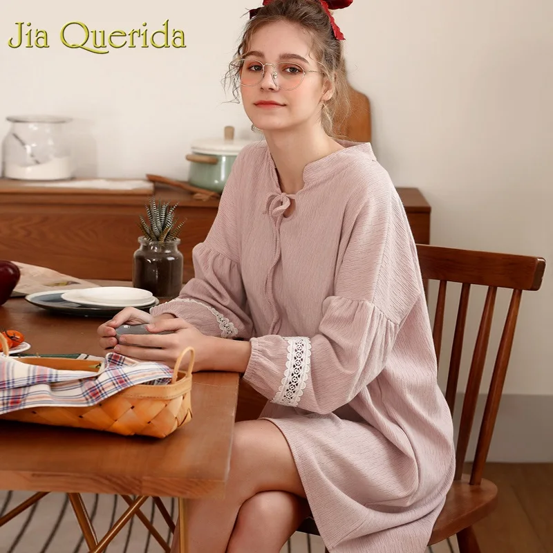 Женская ночная рубашка J & Q розовая большого размера с ремнем и пружинные ленты