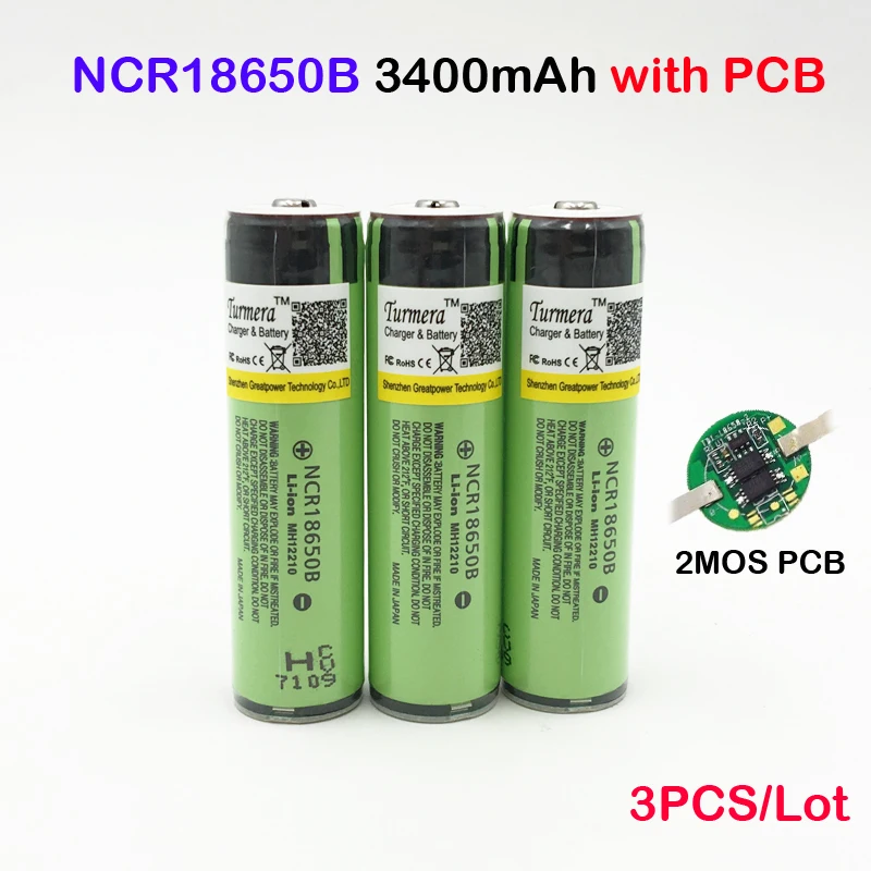 Ncr18650b 3400 мАч 3 7 в литий-ионная перезаряжаемая батарея PCB защитой 6 комплект наличии