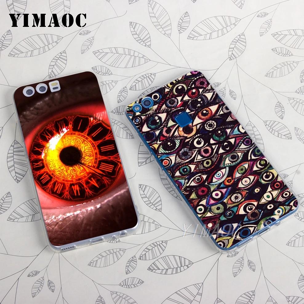 YIMAOC Eye Wood Art Soft Case for Huawei Honor 10 9 8X 8C 8 7C 7X 7A Pro 6A Lite Note Nova 3i 3 2i Y6 Y7 Y9 Prime 2018 |