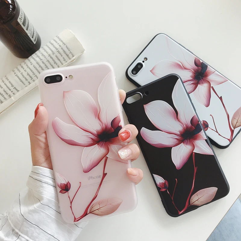 Чехол с цветком лотоса для iPhone 11 Pro Max XS XR X 8 7 6 6S Plus 5 5S SE рельефные 3d чехлы телефонов