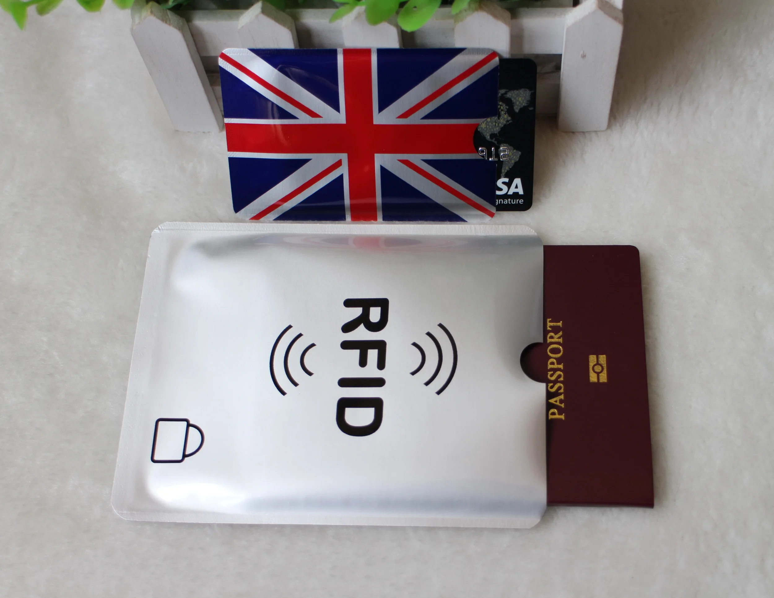 12 шт. держатель антисканирующей карты Union Jack американский флаг RFID визитница для паспорта, OEM Добро пожаловать