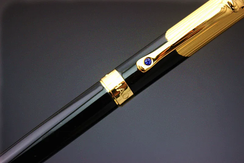 Jinhao 9009 черная и Золотая Роскошная Алмазная искусственная авторучка для финансов