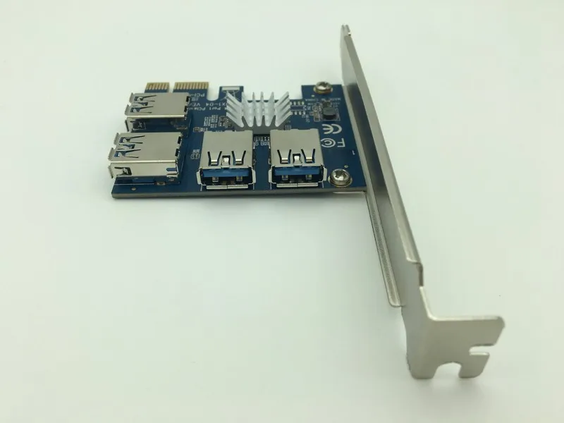 10 компл./Лот 60 см USB 3 0 PCIe Райзер карта PCI E Экспресс 1x до 4 порт 16x удлинитель адаптер