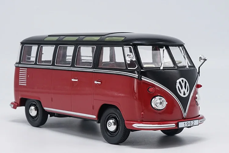 Винтажный 1:18 Масштаб Volkswagen KK Transporter T1 Touring Transit Bus 1962 литье под давлением игрушечная модель для украшения коллекции
