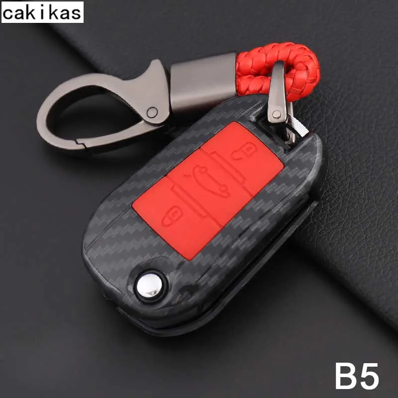 Силиконовый чехол для ключей из углеродного волокна Fob Peugeot 408 2008 3008 4008 301 508 308S 407
