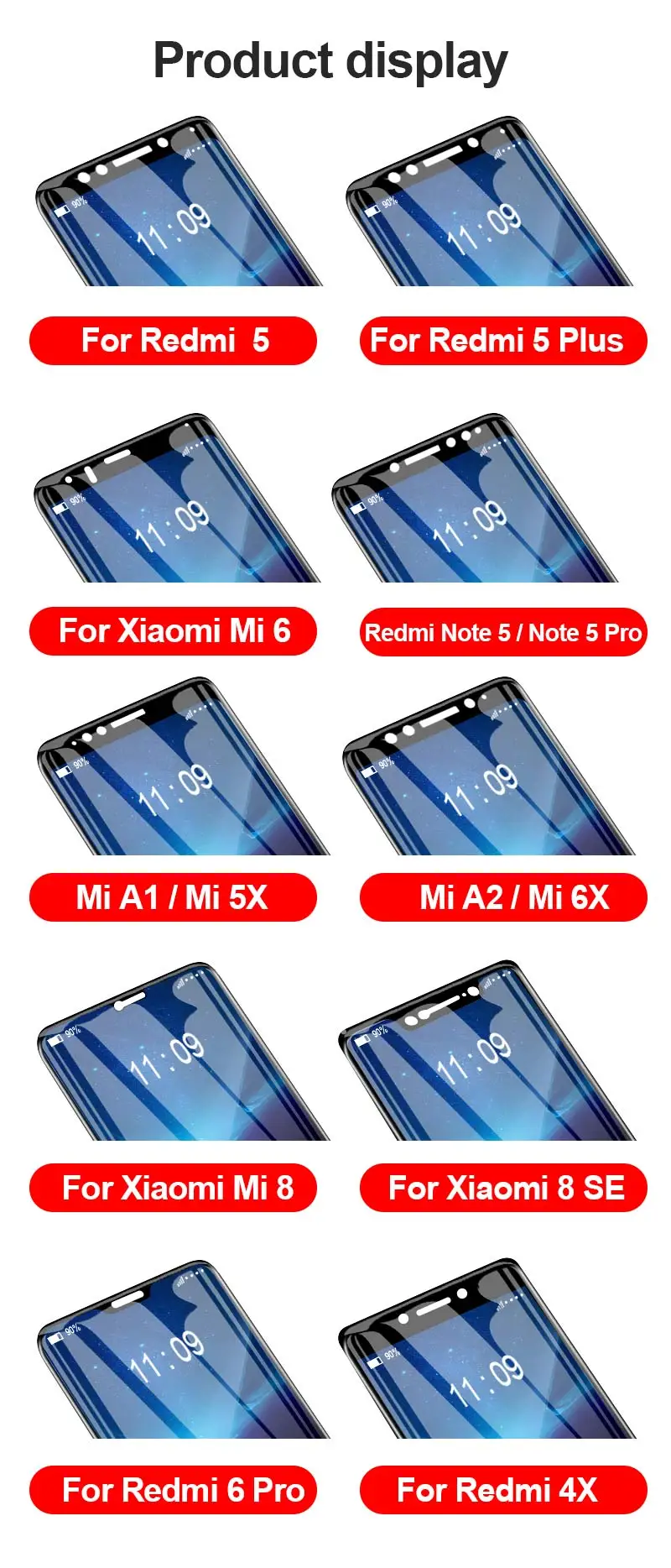 Защитное стекло TOMKAS 5D для Xiao mi Red mi Note 5 4X Red mi 5 Plus 6 Pro, Защитное стекло для Xiaomi mi A1 8 SE 6 A2 6X