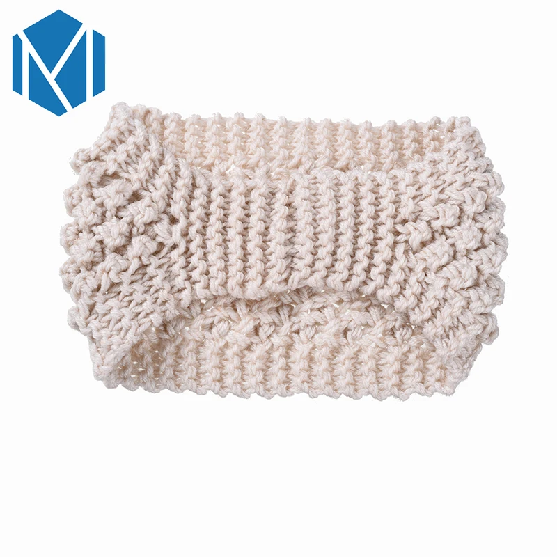 Q MISM трикотажные повязки женские теплые ручной работы крючком Эластичный Тюрбан