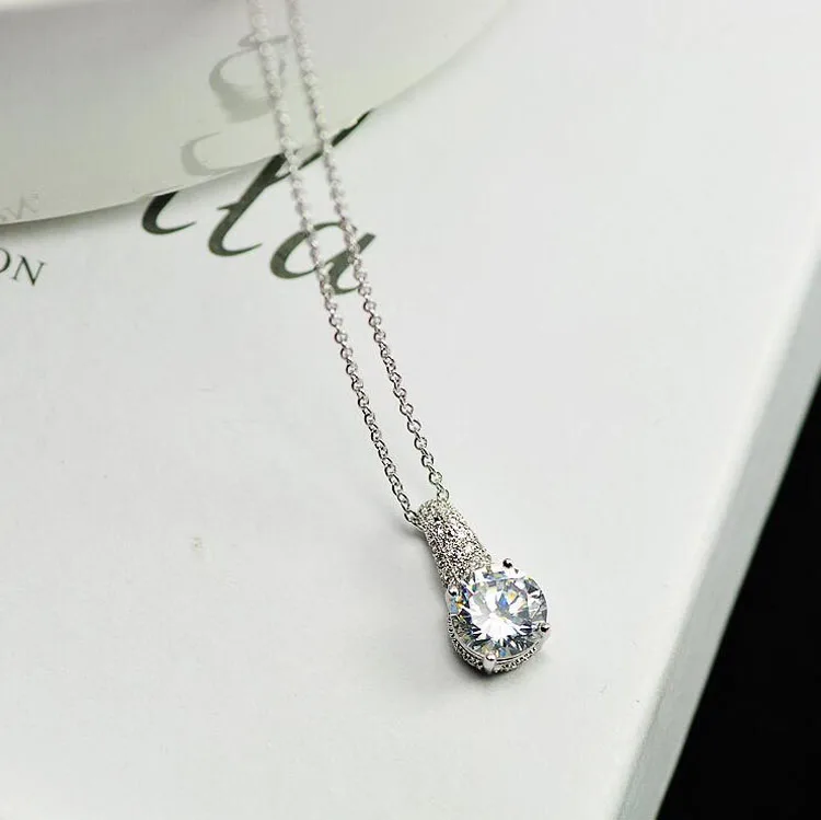 Ожерелье с кулоном стразы из циркония класса ААА и премиум милое колье подвеской