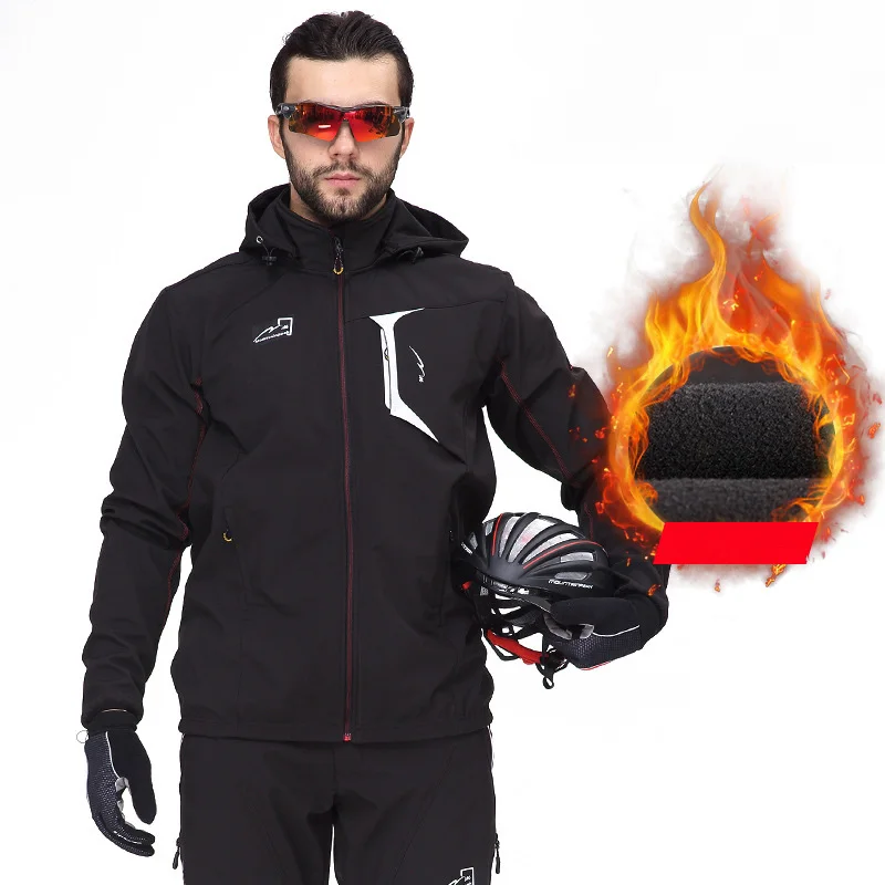 Men Cycling Set Зимний флисовый комплект для велоспорта, костюмы из Джерси, одежда для велоспорта, теплая флисовая ветрозащитная куртка, спортивная одежда, штаны для мужчин и женщин - Цвет: Men Cycling Set