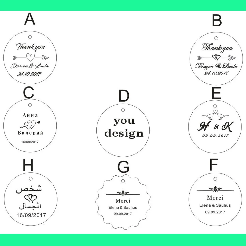 Деревянные бирки с персонализированной гравировкой спасибо для свадьбы
