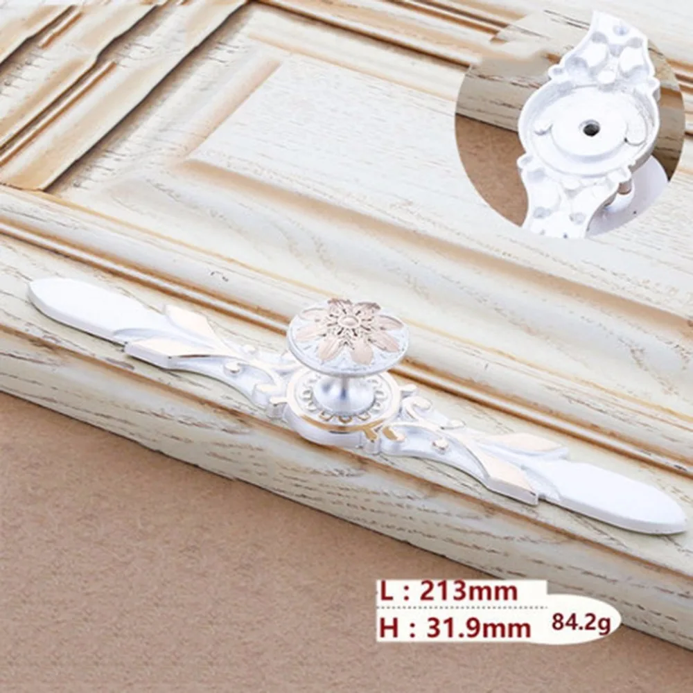 Cabinet Hardware Handle Pull Ivory White with Gold Edge Drawer for Home Cupboard DIY | Обустройство дома