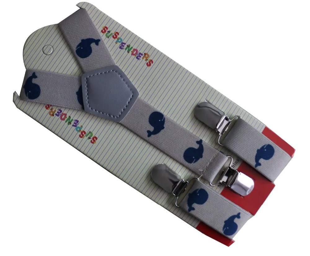 Подтяжки для мальчиков бежевого цвета с рисунком Кита новый дизайн бесплатная