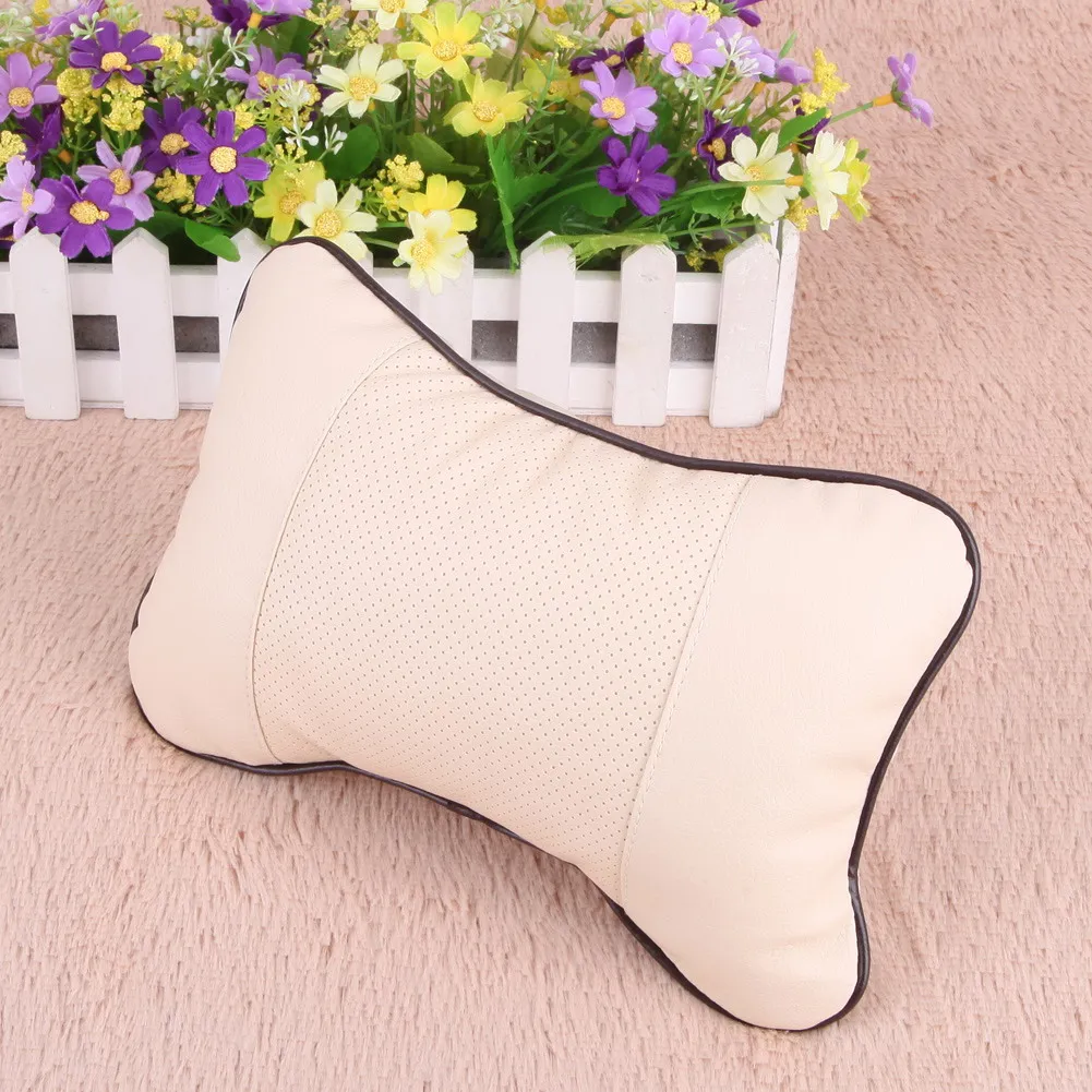 1 шт. Автомобильная подушка кожаный шейный подголовник супер мягкий чехол из пены