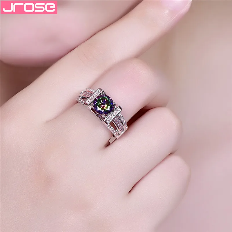 JROSE 2019 винтажные дизайнерские кольца для мужчин и женщин 69 семян радуги белого
