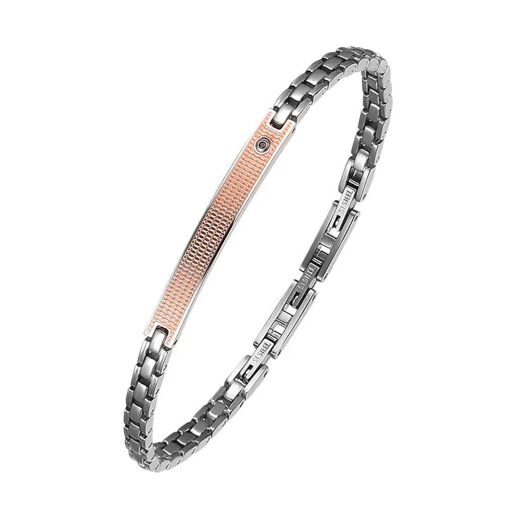 silver rose gold Moocare браслет из нержавеющей стали для повседневной Женщины Мужчины Серебряный Розовый Шарм-браслет золотистого цвета мужской женский панк хип хоп Рок цепочка на запястье - Окраска металла: silver rose gold