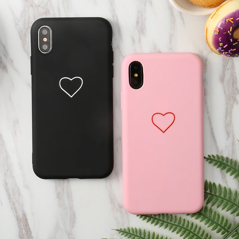 Милый 3D Силиконовый мягкий чехол с сердечком для iPhone X XS Max XR 6 6S 5 5S SE 8 7 Plus 11 Pro Max дюйма Чехол
