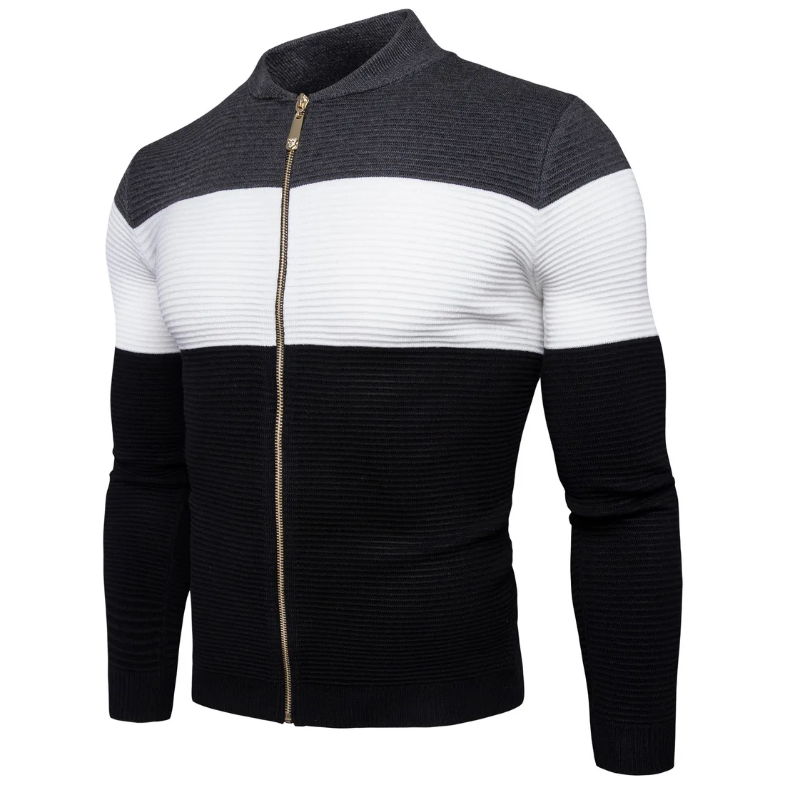 Sweater Cardigan Men 2018 Male Brand Casual Slim Sweaters England Fashion Black Gray Hedging Zipper Men'S |