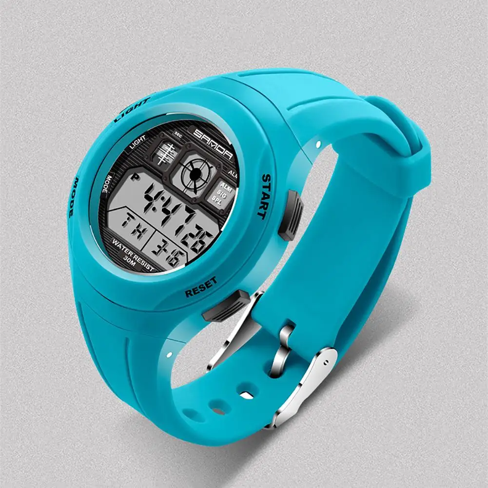 

Sports Waterproof Backlight Alarm Round Dial Rubber Kids Digital Electronics Wrist Watch dropshipping
